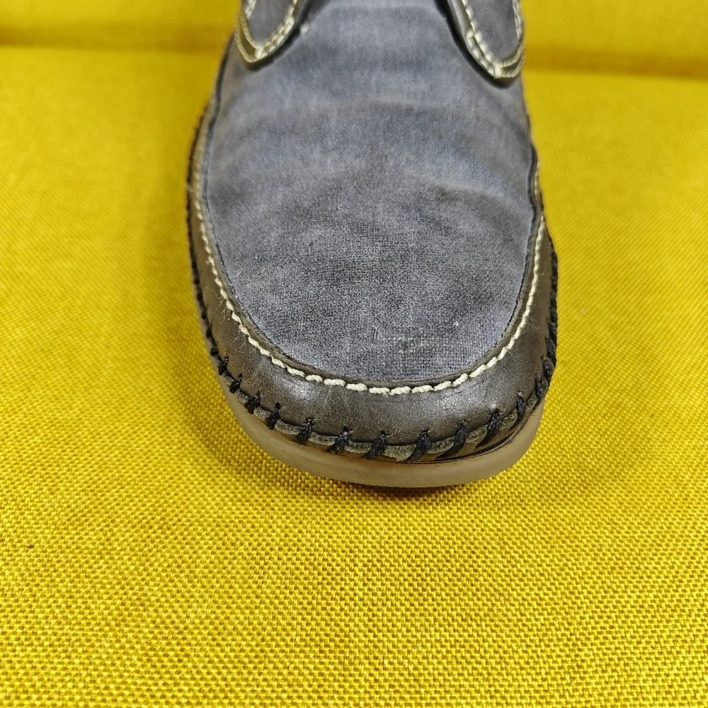 JOHN VARVATOS USA Hester Distressed Low Chukka Canvas Grey Gum Sole Men Shoe 9M